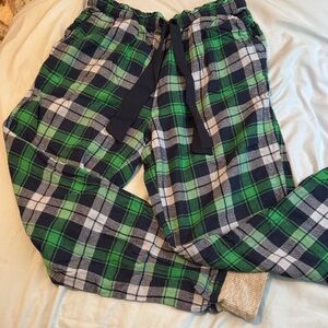 Aerie Green and Blue Plaid Pajama Pants